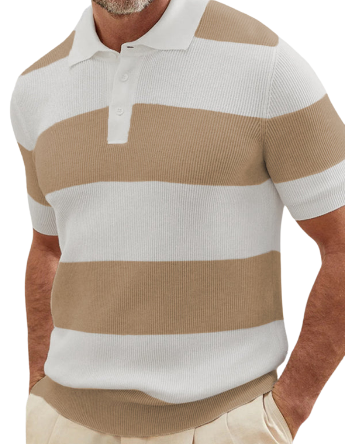 SHOPIQAT Men's Colour Matching Short -Sleeved Lapel Polo Knitwear - Premium from shopiqat - Just $10.250! Shop now at shopiqat